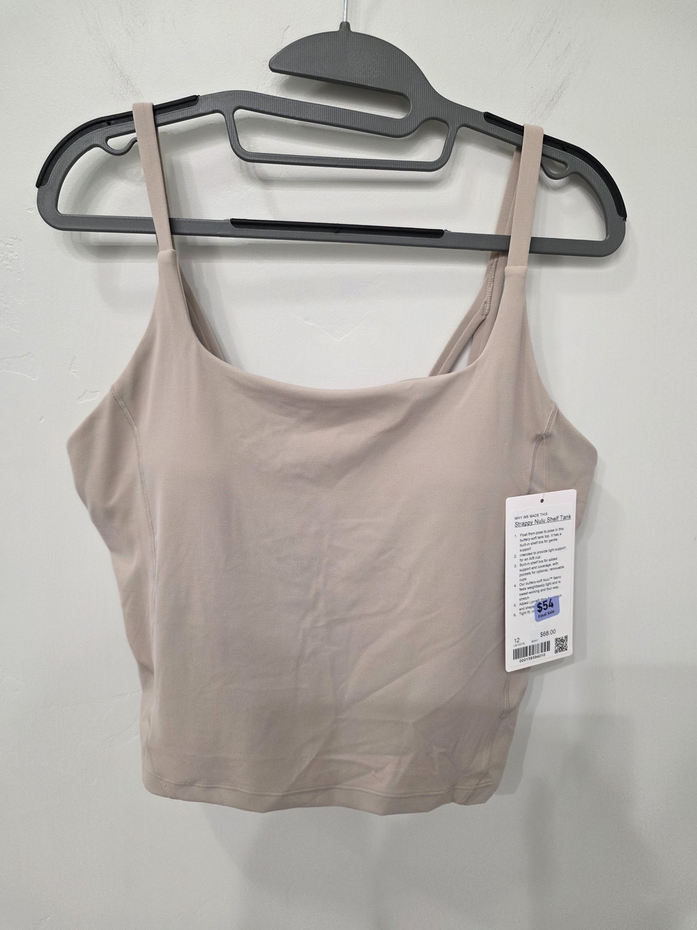 Lululemon Strappy Nulu Shelf Tank Size 12